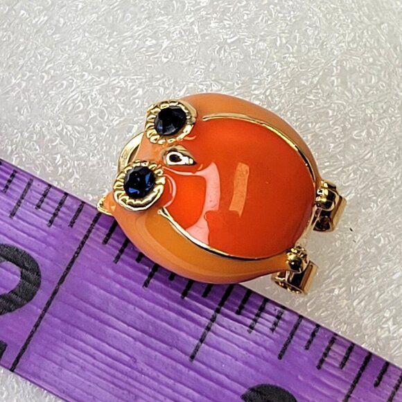 Orange Owl Earrings - Picture 6 of 9